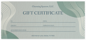 CHARMING SPARROW, LLC. GIFT CARD